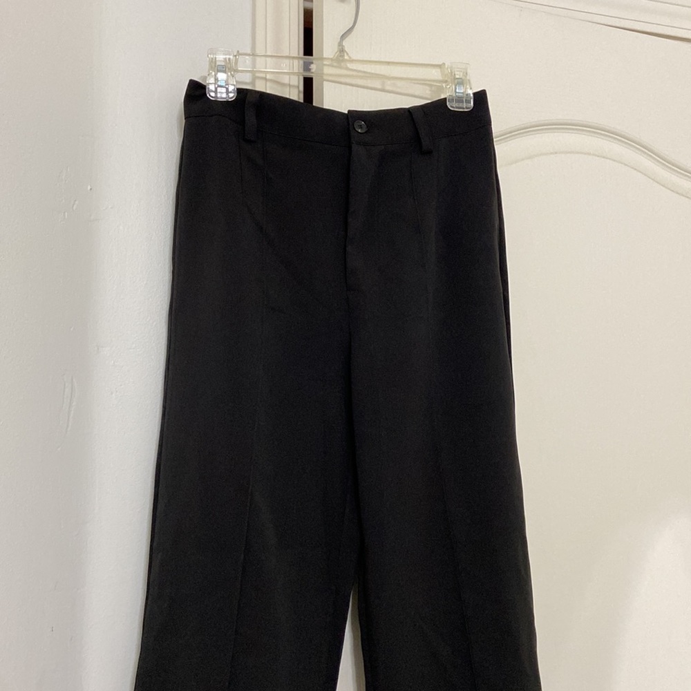 Shein Black Solid Button Fly Straight Leg Tailore… - image 2